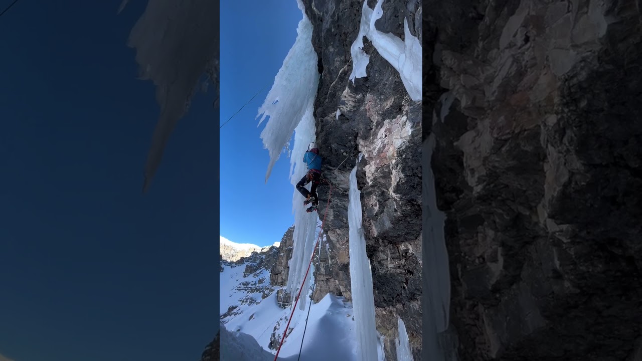 Michi Wohlleben beim Eisklettern 😳🥶 #climbing #iceclimbing