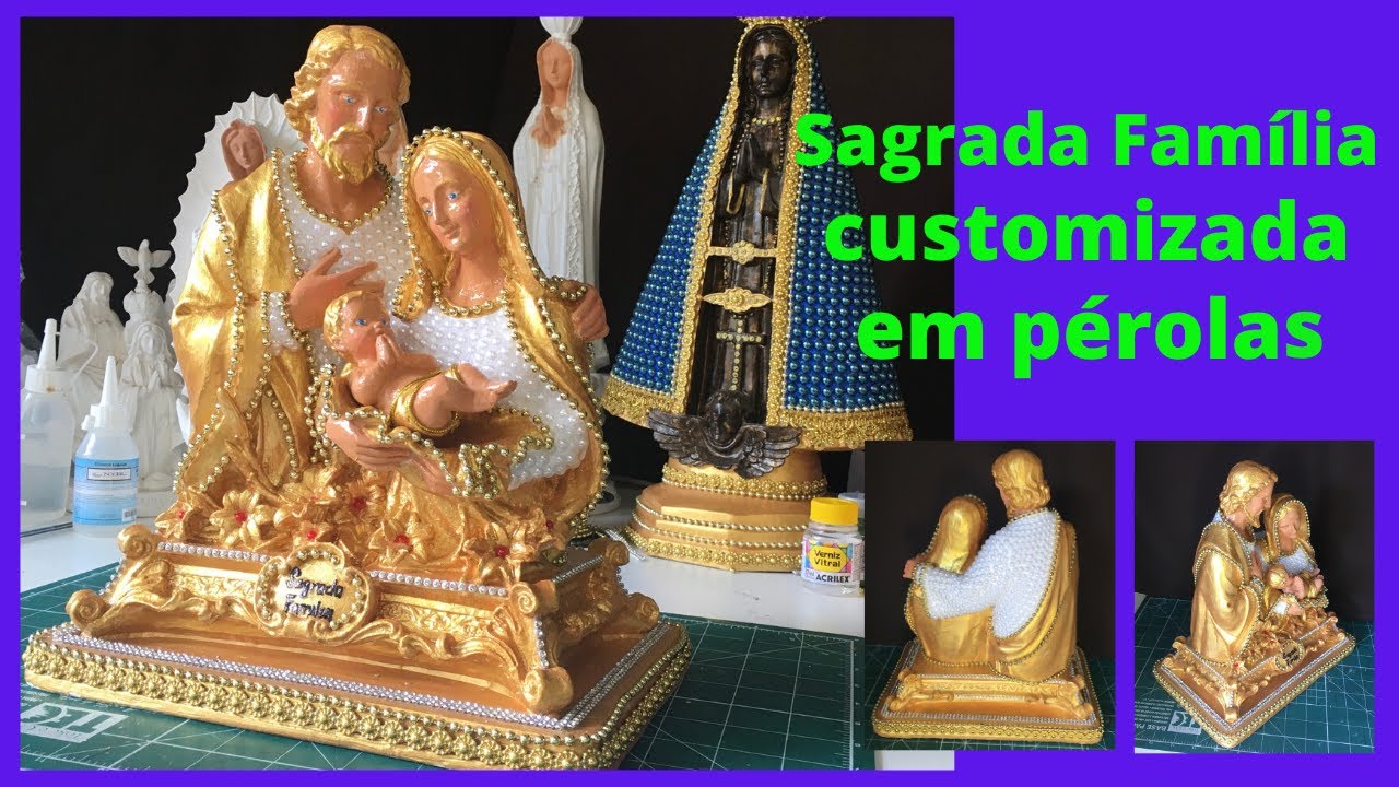 Imagem customizada /Sagrada Família/ artesanato /de gesso