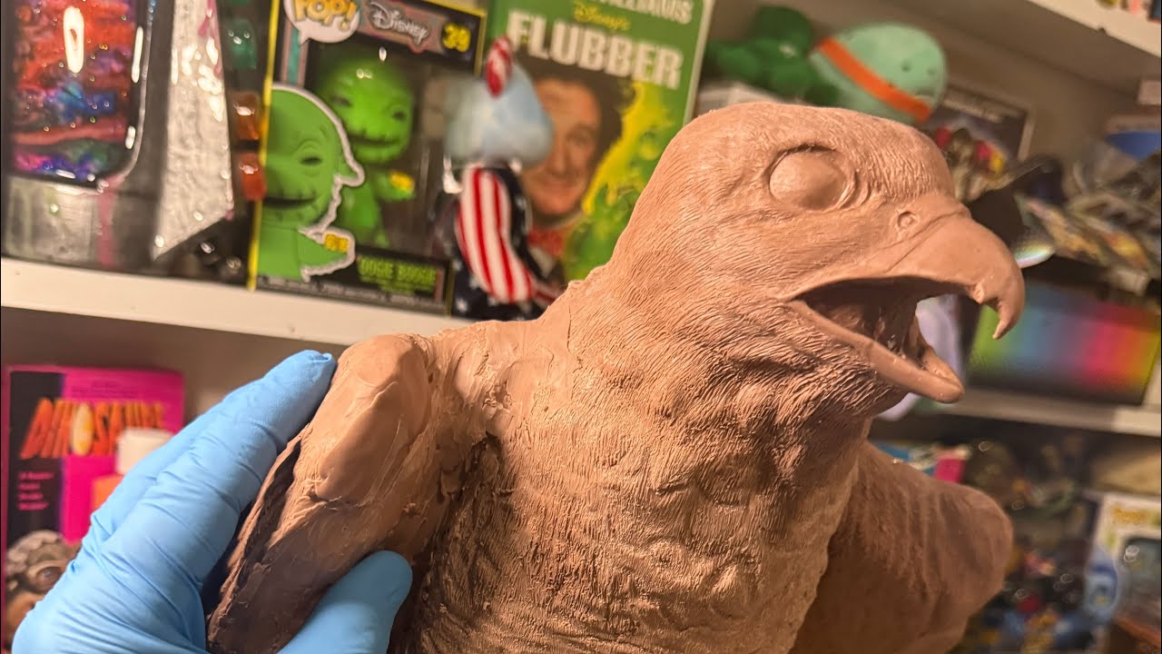 SKIN-GRAFT Clay Sculpting, MonsterClay Hard Clay Tutorial || Sculpted Feather Texture