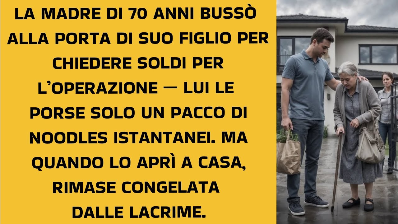 LA MADRE DI 70 ANNI BUSSÒ ALLA PORTA DI SUO FIGLIO PER CHIEDERE SOLDI PER L’OPERAZIONE — LUI INVECE