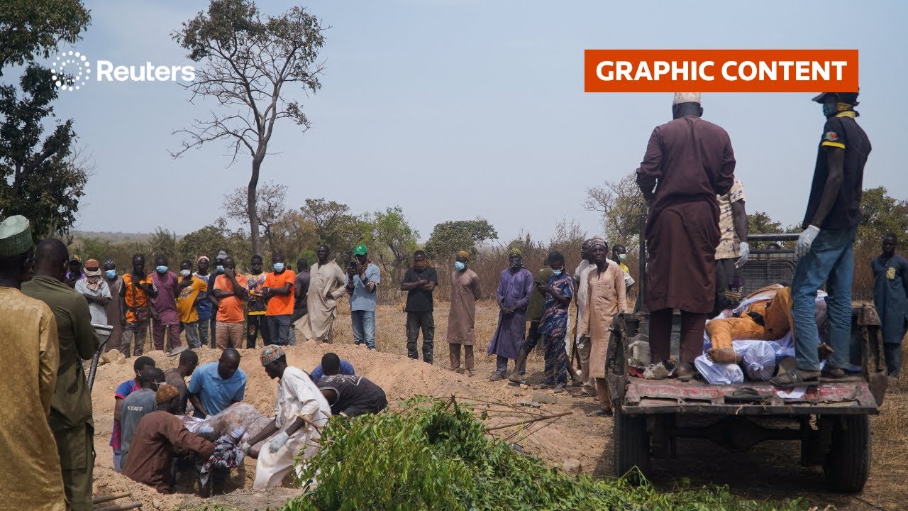 GRAPHIC CONTENT WARNING: Mass burials in Nigeria after deadly village attack kills 170