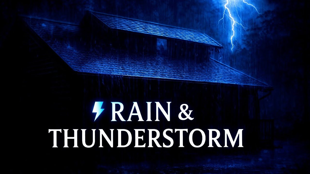 🌧️ Thunderstorm Cabin at Night – Relaxing Heavy Rain & Lightning Ambience