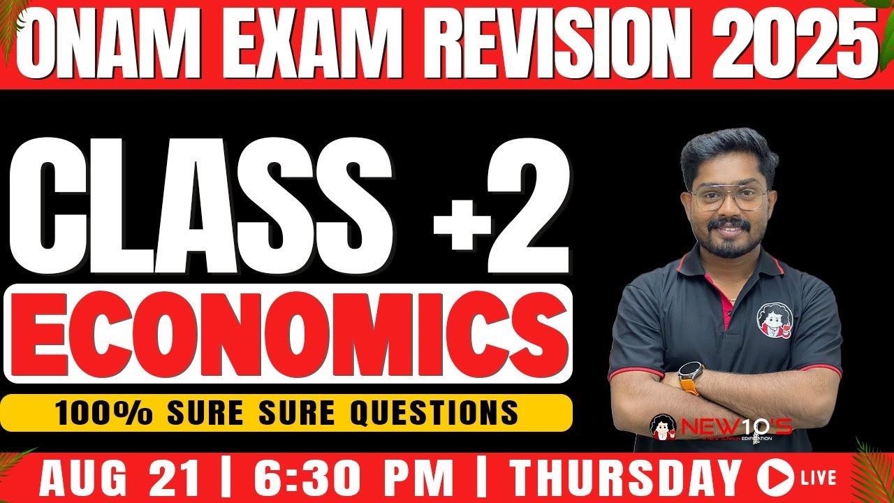 PLUS TWO COMMERCE ECONOMICS  || ONAM EXAM 2025 SURE QUESTION DISCUSSION || NEW10'S