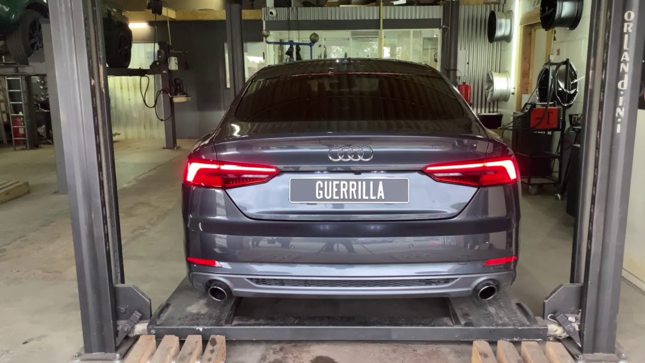 Audi A5 Sportback 2.0 TFSI with Guerrilla Bypass and mid mufflers delete