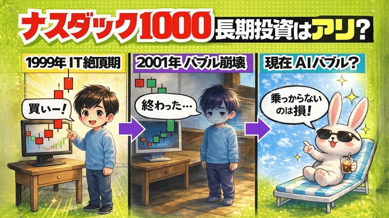 【新NISA】ナスダック100積立は罠？ITバブル崩壊の再来で「資産激減」を避ける極意|静かに学ぶ日本経済