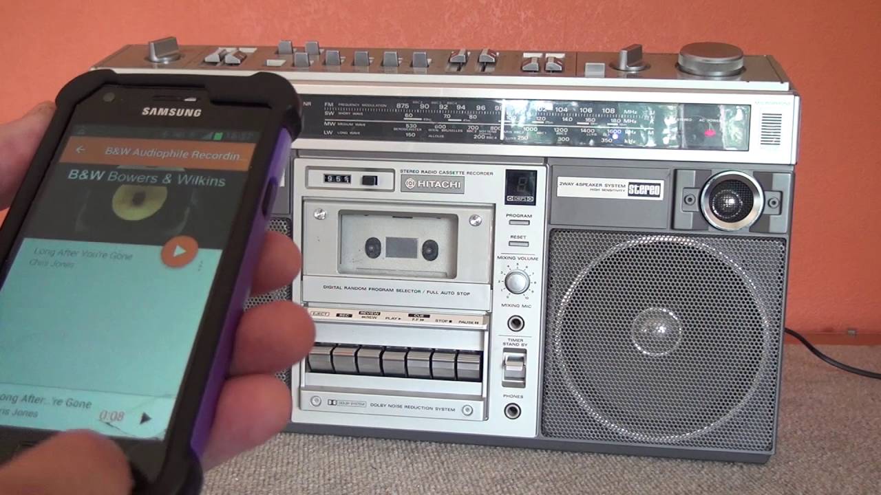 Vintage hitachi TRK-8190E Boombox Converted for Bluetooth Audio