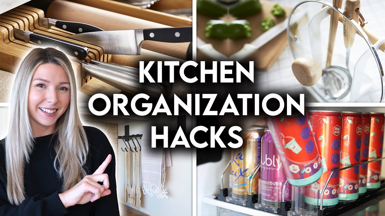 EASY KITCHEN ORGANIZATION IDEAS + SPACE SAVING STORAGE HACKS