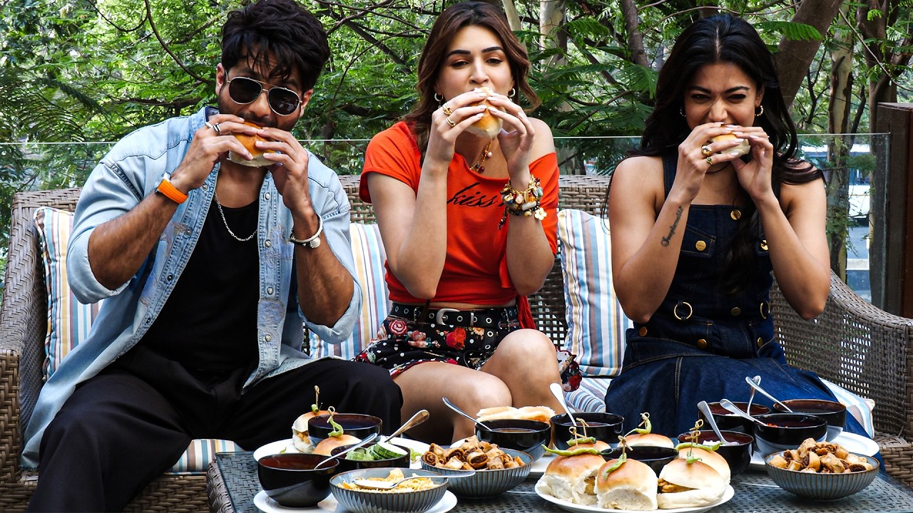 Shahid Kapoor, Kriti Sanon & Rashmika Mandanna Enjoy Pune's Famous Food During Cocktail 2 Promotions