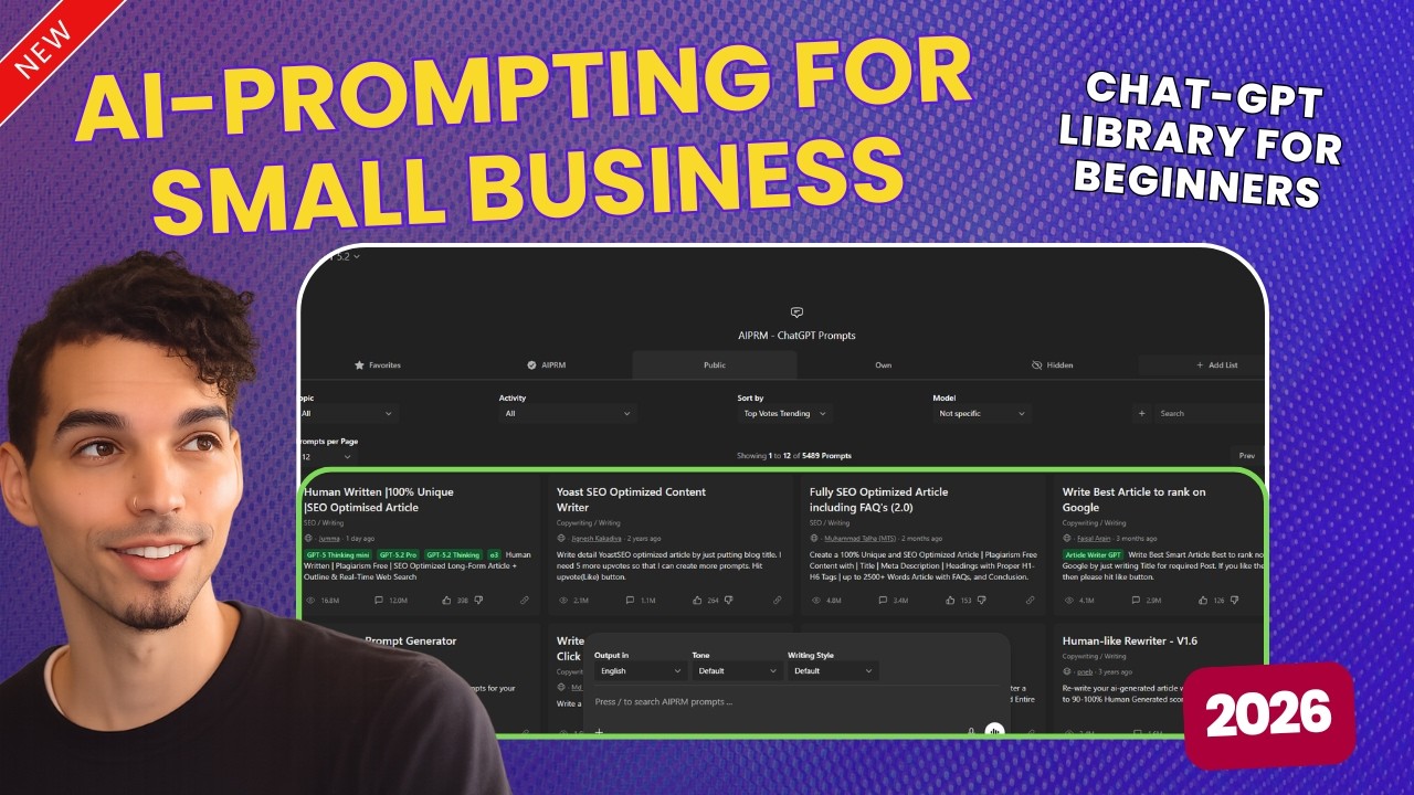 Best AI Prompts for Business 2026 | Free Library - 5k+ ChatGPT Prompts