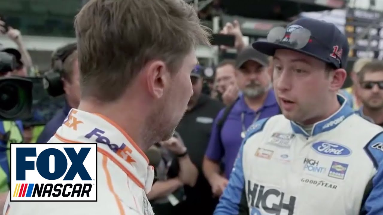 Denny Hamlin angry with Chase Briscoe post-race at Indy | NASCAR ON FOX