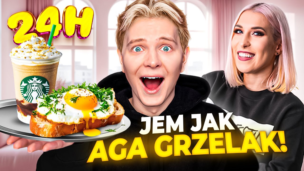 JEM JAK AGA GRZELAK PRZEZ CAŁY DZIEŃ 😱🥑 *24h challenge* | Dominik Rupiński