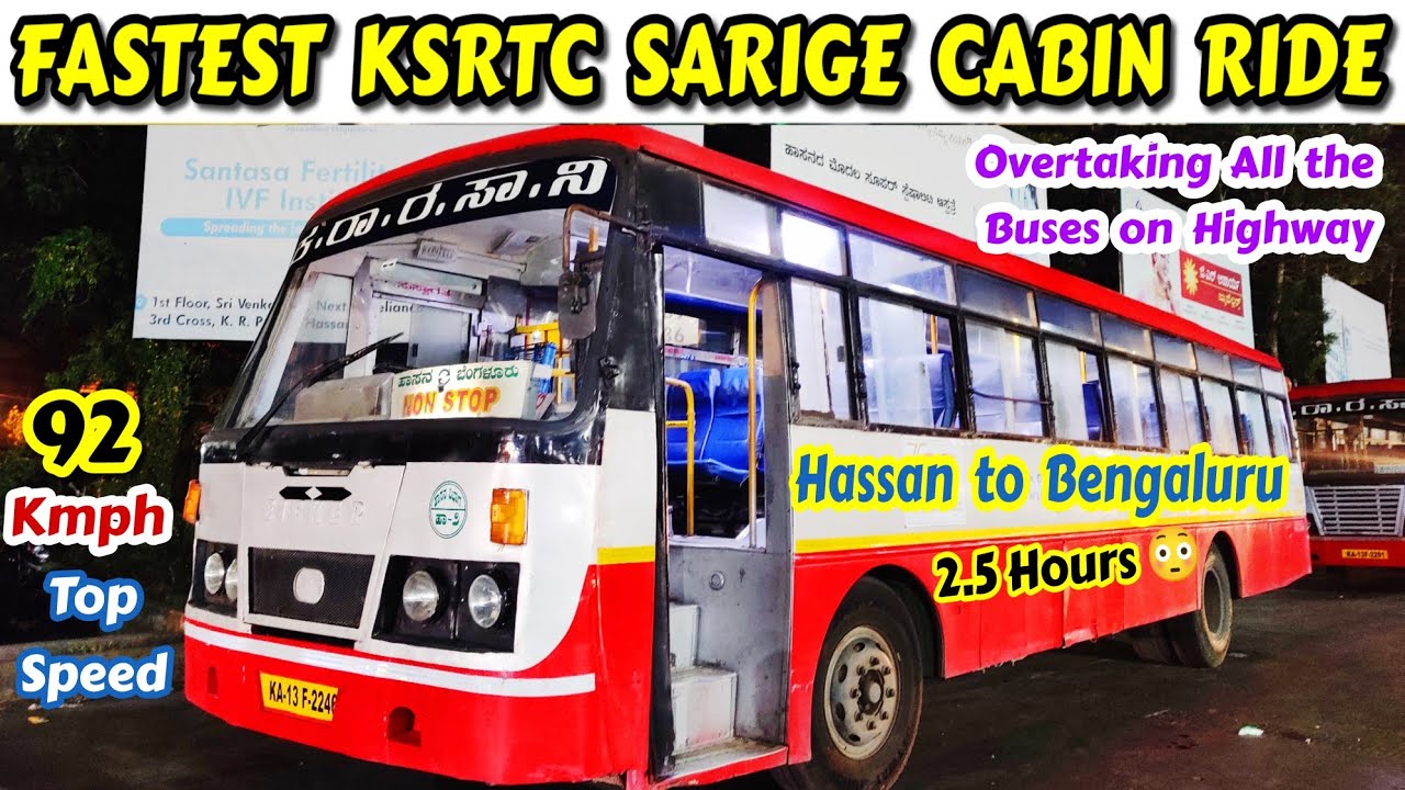 92 Kmph Top Speed🔥 Fastest KSRTC Sarige Cabin Ride #bus #ksrtc #race #buslover #viral #speed #fast