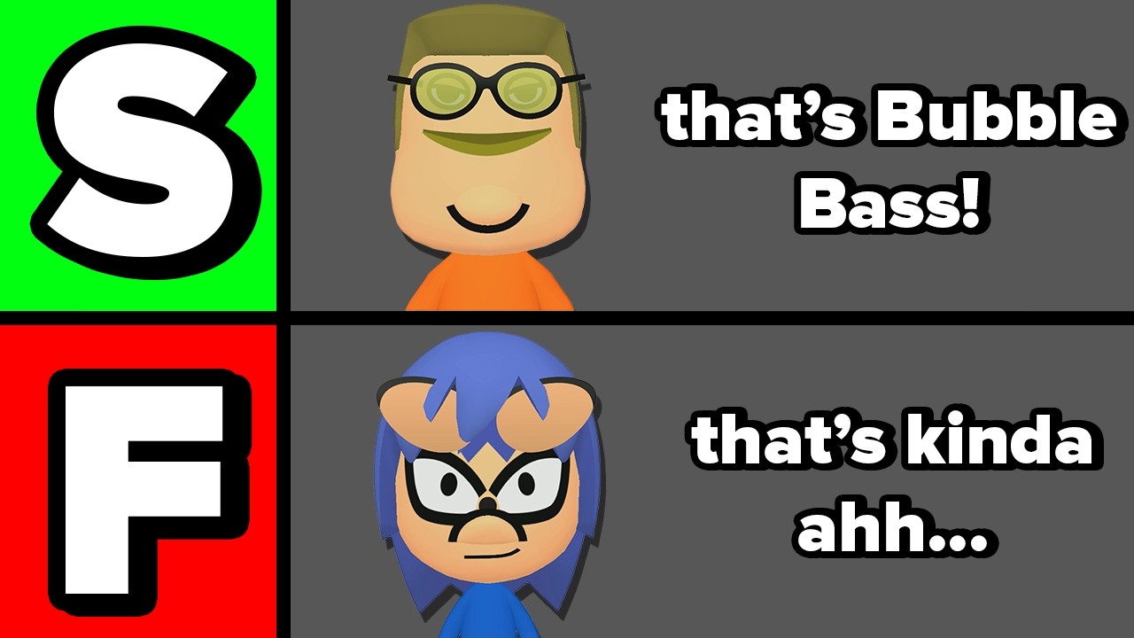 Ranking all 100 Miis I've made (so far)