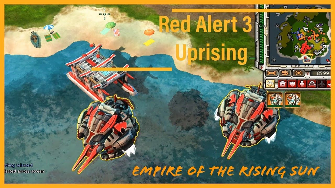 Red Alert 3 Uprising Skirmish Gameplay : 2X2 Hard AI 【Empire Rising Sun】