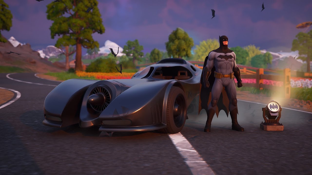Batman Comic Book Outfit with Batmobile (1989) | Fortnite CH6S4 Showcase Gameplay