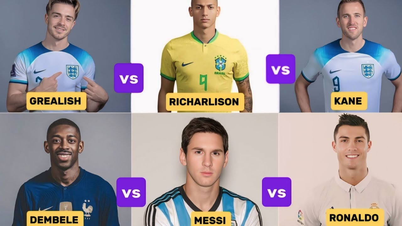 Ronaldo vs Messi vs Dembélé vs Kane vs Richarlison vs Grealish | Ultimate 15 Skills Comparison 