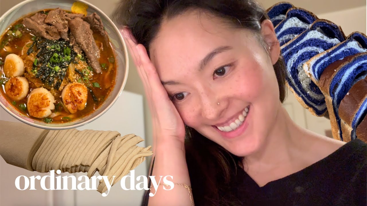 spicy kalguksu noodles from scratch, shopping at the Ferry Building, ube french toast 💜