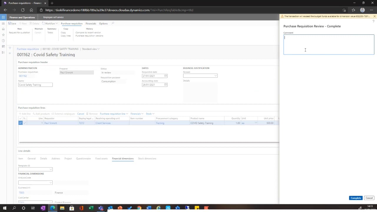 Microsoft Dynamics 365 Finance and Operations Demo Series: Streamlined Procurement