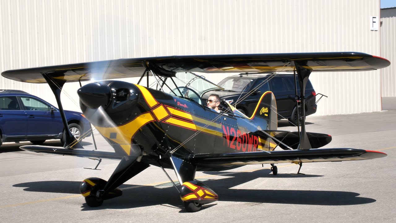 Fast Takeoff in a Pitts Special Biplane - Van Nuys California