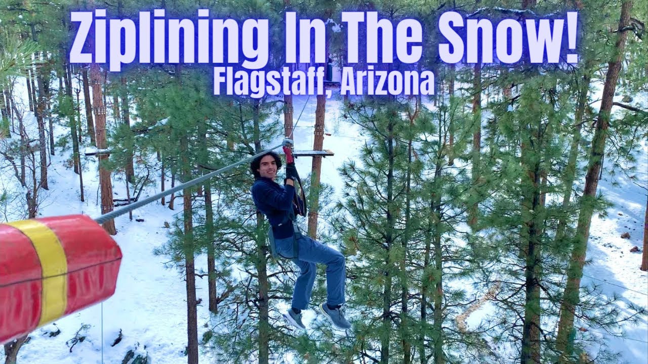 Zip Lining In the Snow! (Extreme Adventure Course Flagstaff, Arizona)