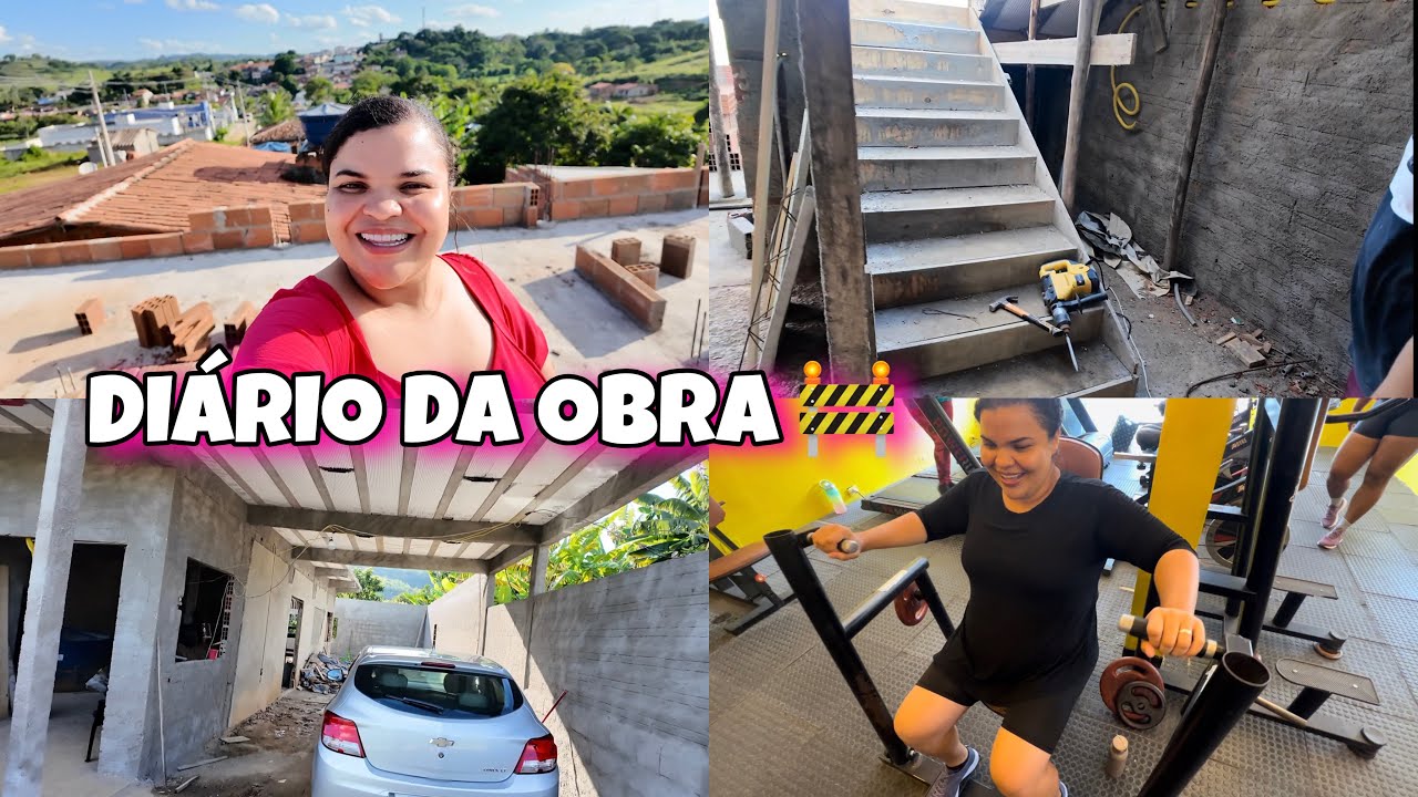 DIÁRIO DA OBRA🚧ESCADA PRONTA🥹COMEÇOU A CONSTRUÇÃO DOS QUARTOS🙌🏻MOSTREI A LAJE,JOB NA ACADEMIA😱