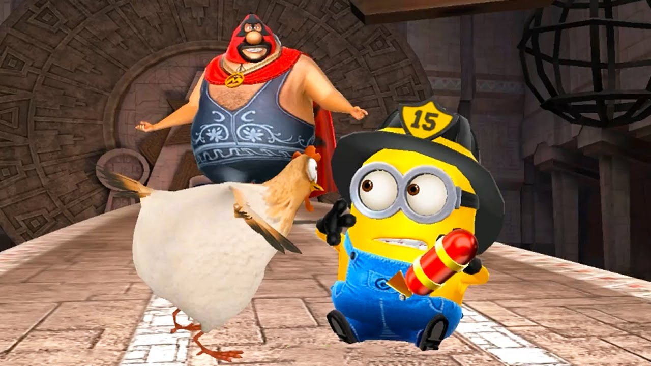 Firefighter minion vs El Macho ! Throwing chickens in Minion rush Boss battle