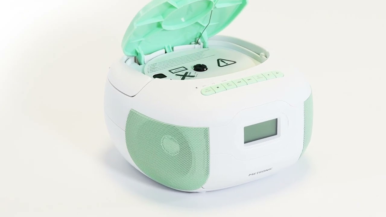 Radio CD lector port&aacute;til con Bluetooth, verde, USB, FM, AUX - 477186