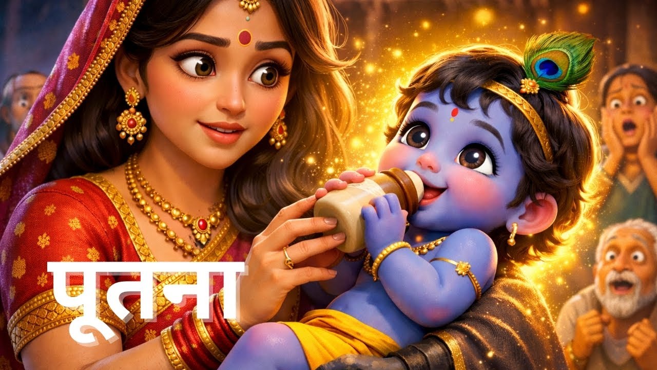 खतरनाक राक्षसी पूतना को कृष्ण ने माँ क्यों माना? 😲 | Putana & Krishna Story for Kids