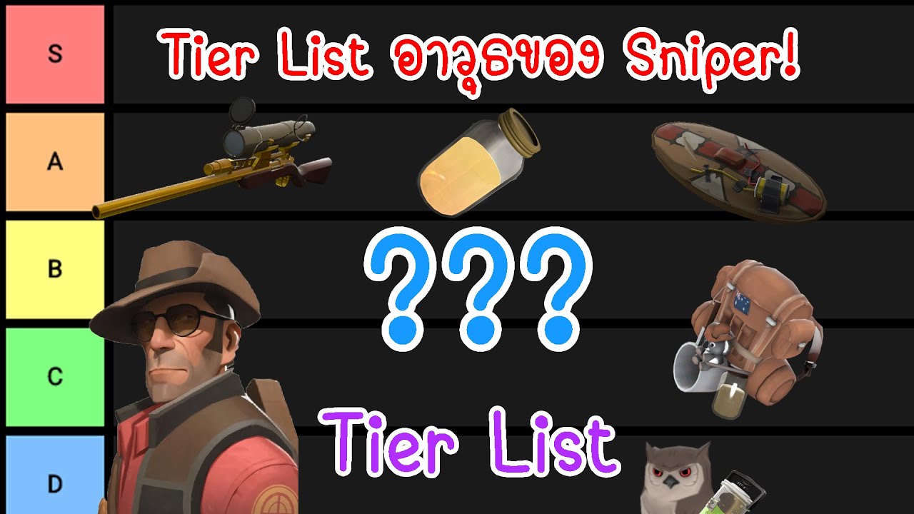 Tier List อาวุธของ Sniper! Team​ Fortress​ 2 Tier list #6