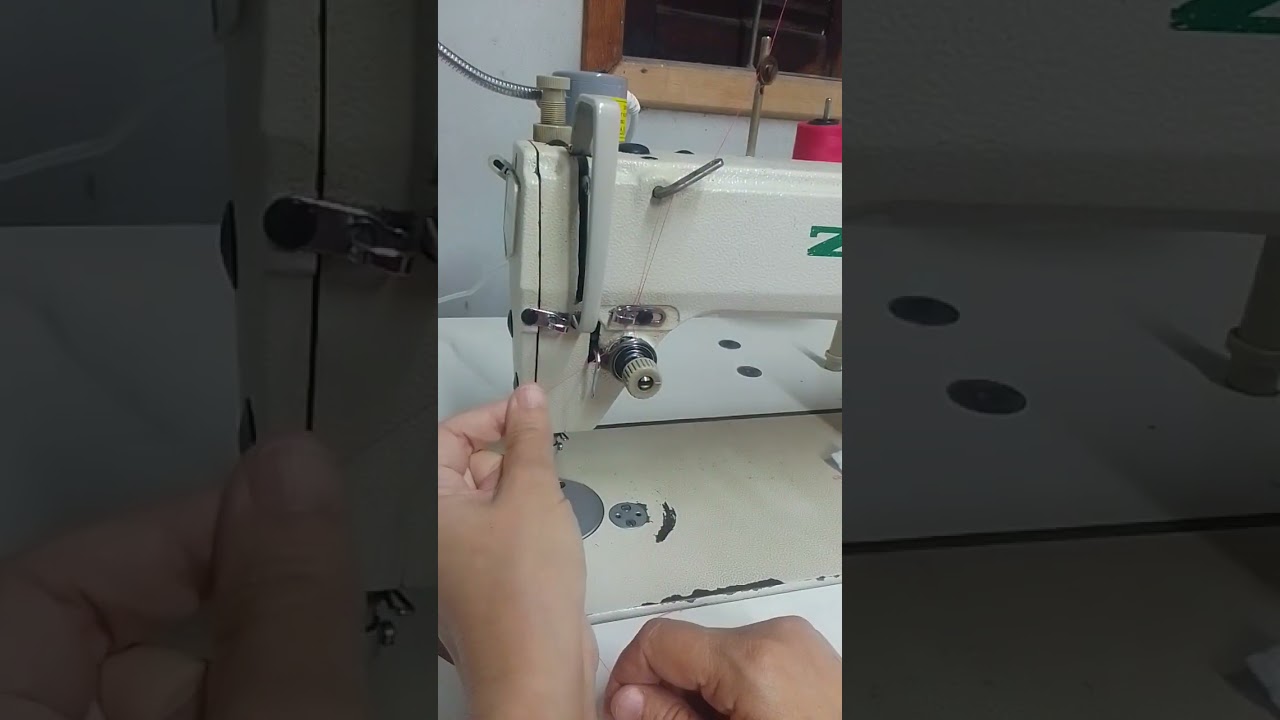 Veja como é fácil colocar linha na máquina reta industrial 