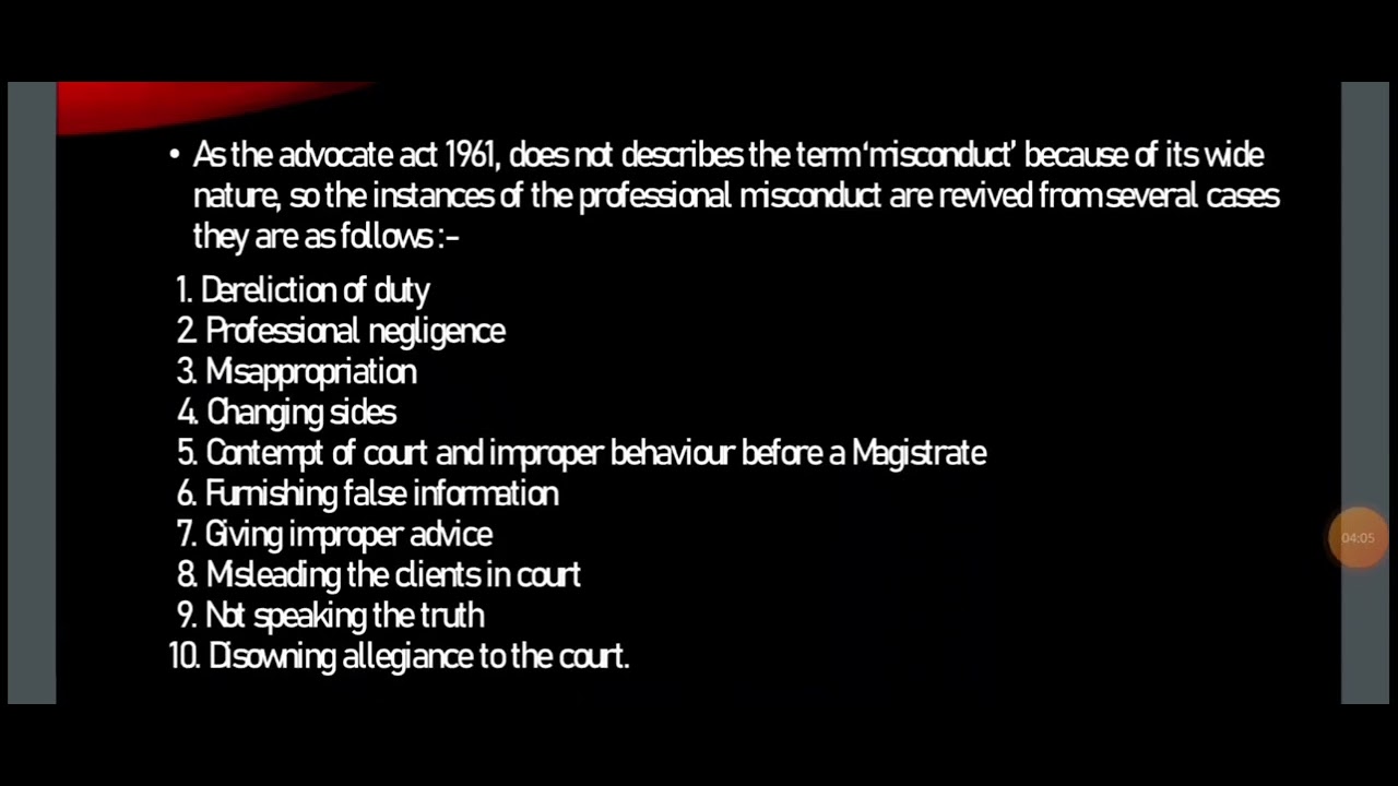 Professional Misconduct Under The Advocates Act, 1961