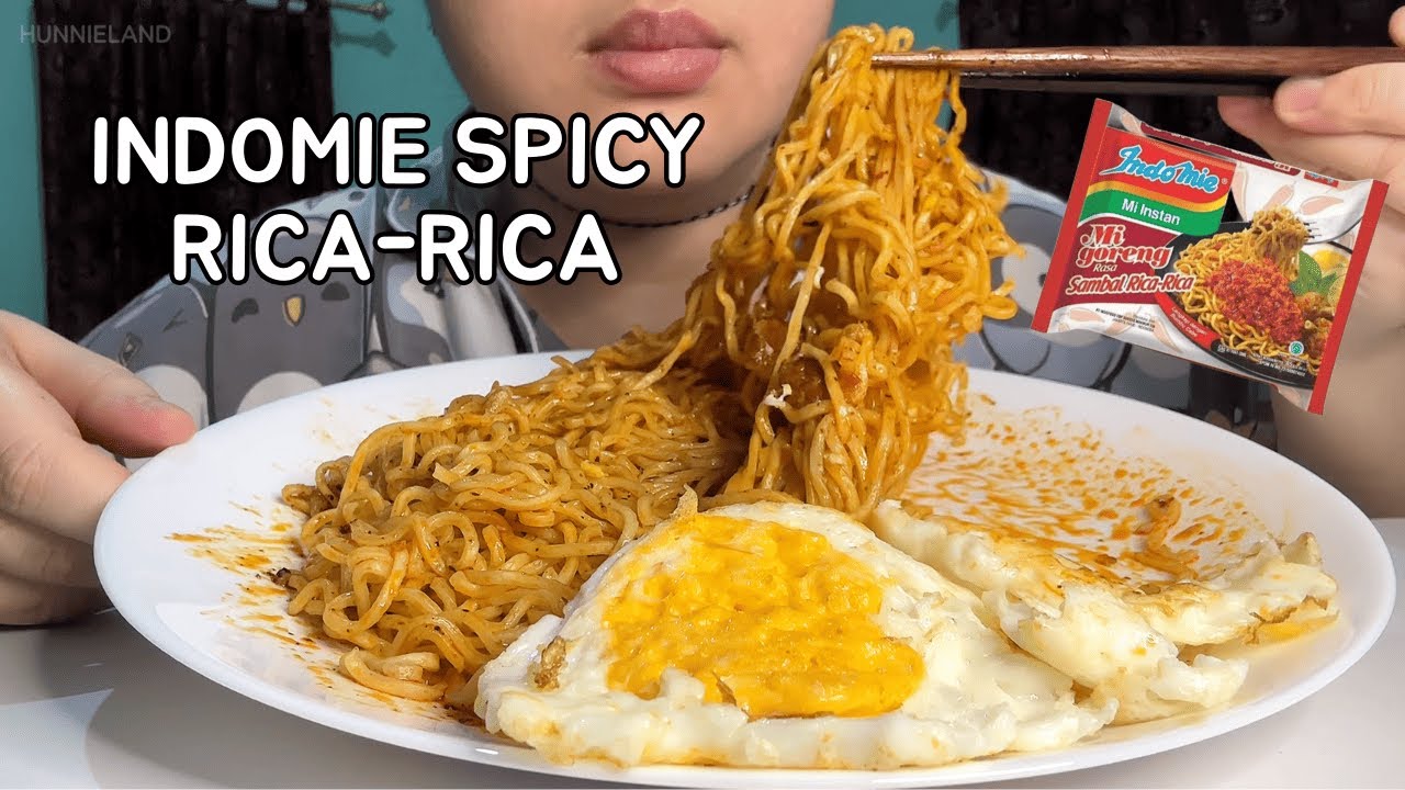 Real Mukbang No Talking Indonesian Noodles Indomie Spicy Rica-Rica 🇮🇩 | Hunnie Land