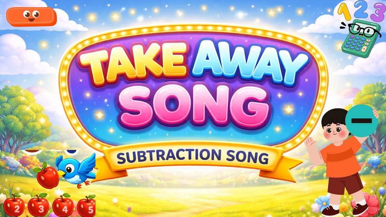 Take Away Song | Subtraction Song for Kids | Learn Minus with Fun Numbers | Kindergarten Math Song