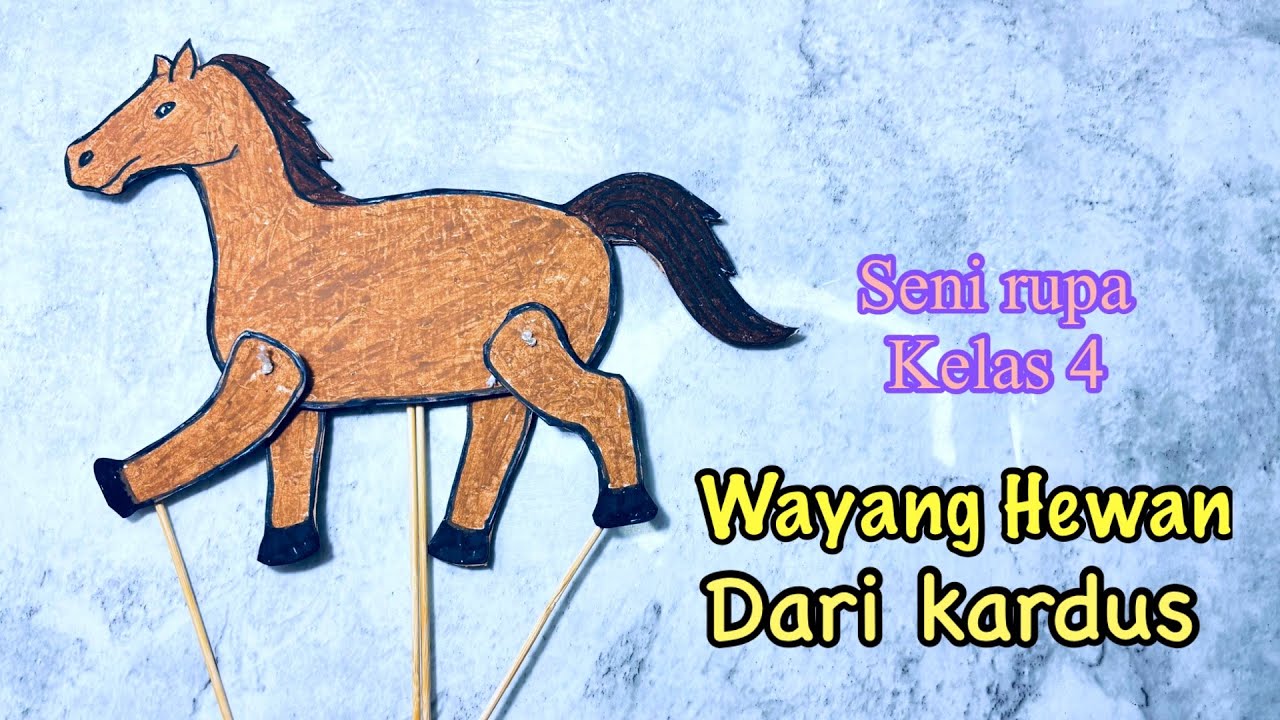 Wayang Hewan Kuda Dari Kardus || Membuat Alat Gerak Hewan