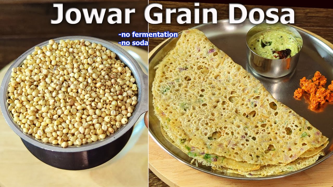 Jowar(Sorghum) Grain Dosa Recipe | No Fermentation No Soda Recipe  | Sorghum Millet Recipe