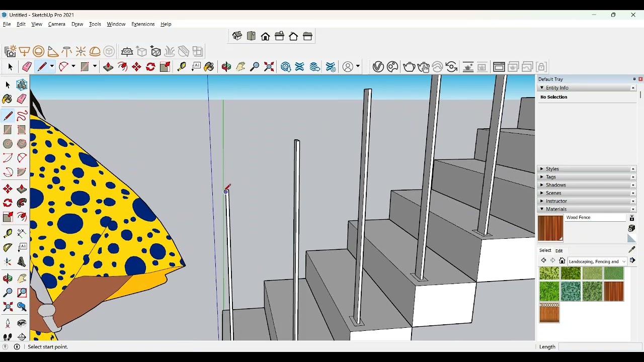 SketchUp Staircase Railing Tutorial 