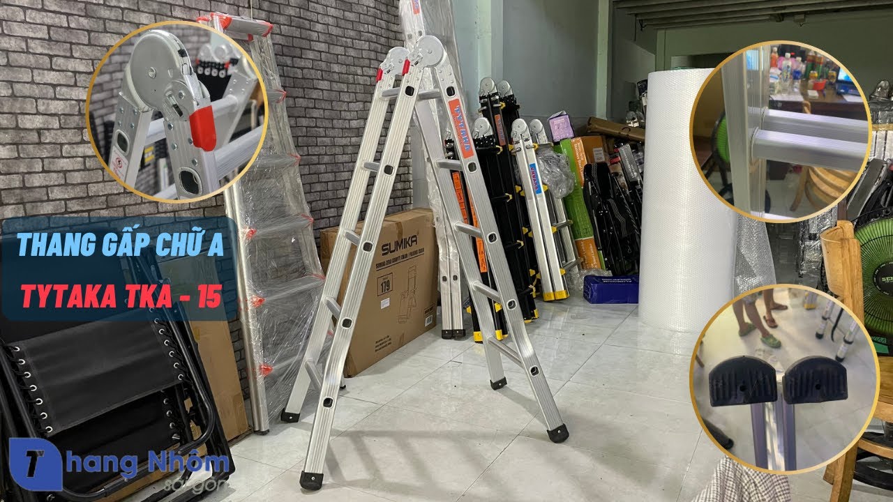 Đánh Giá Nhanh Thang Nhôm Gấp Chữ A TYTAKA TKA 15 - Chiều Cao Chữ A 1.5m - Chữ I 3M