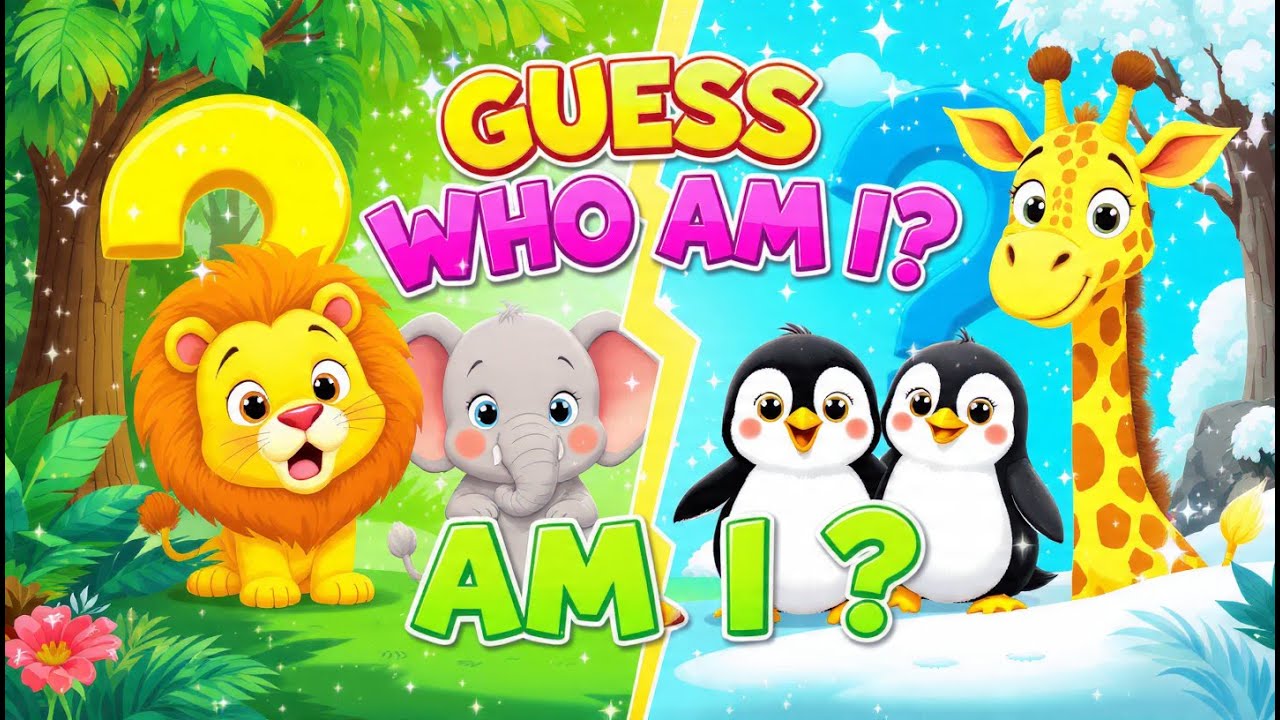 Who Am I? Guess the Animal | Animated Kids Song | Educational Guessing Game