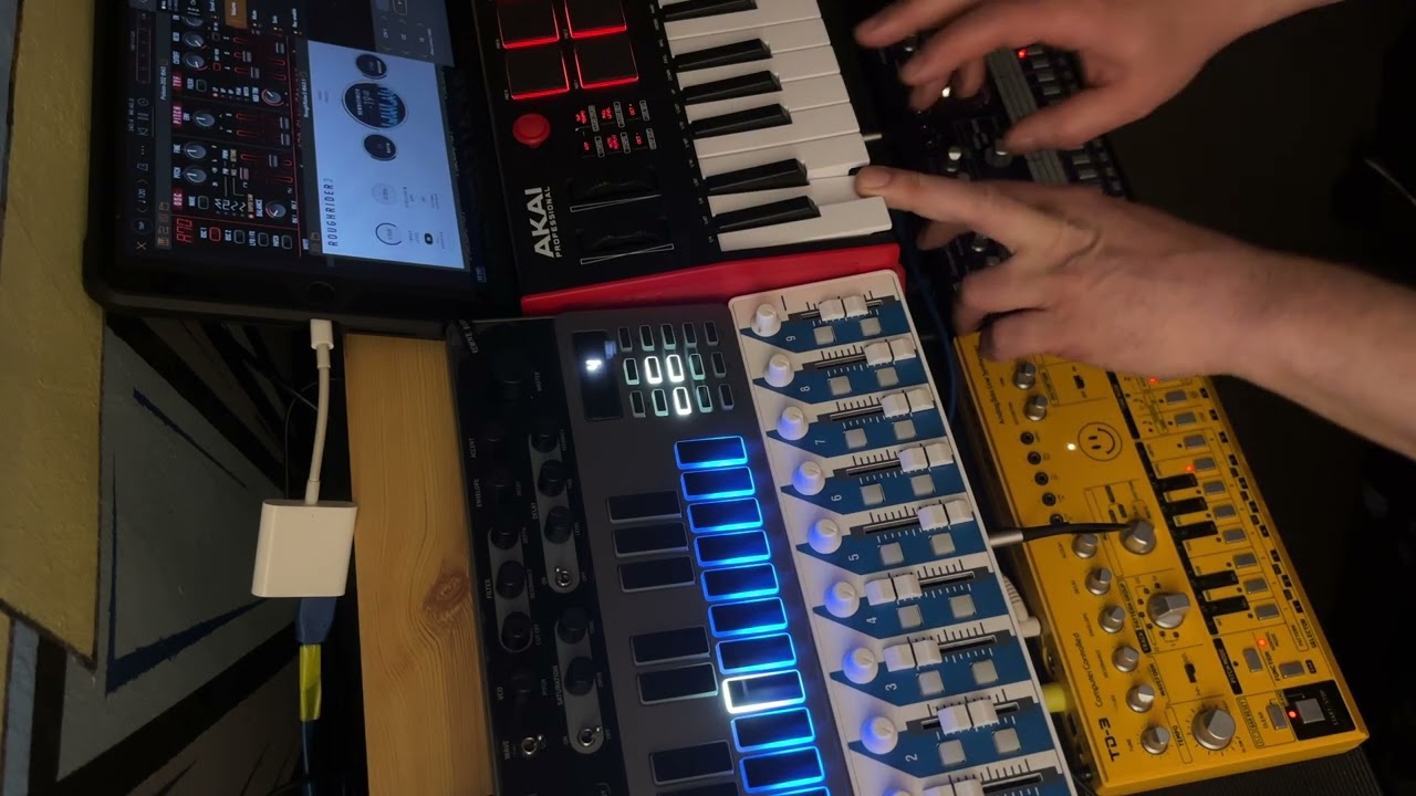 🙂🙂🙂 303 Day 🙂🙂🙂 .  Behringer TD-3, Behringer RD-6, Donner B1 & Poison-202 iOS app. 120 bpm.