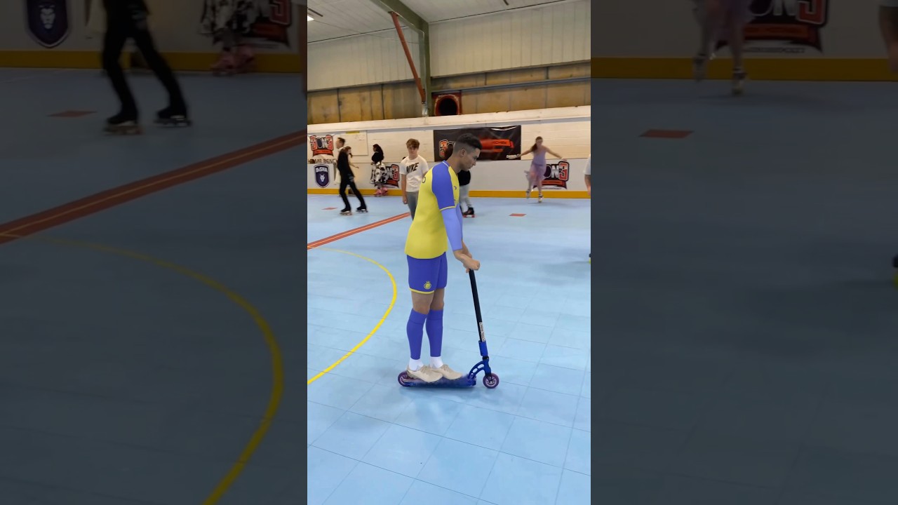 CR7 with the scooter tricks on lock! 🤯🛴#shorts #shortvideo #football #ronaldo #sports #cr7 #tricks