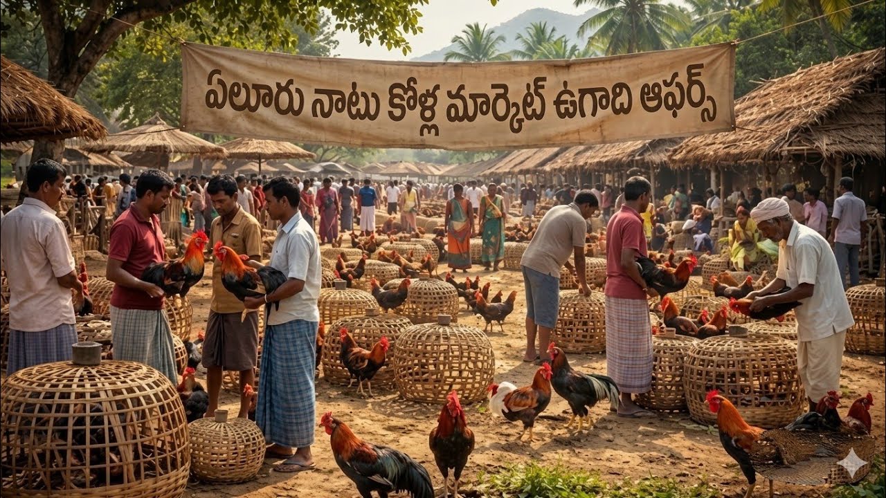 ఏలూరు నాటు కోళ్ల మార్కెట్ ఉగాది ఆఫర్స్ || #viral #trending #nattukollu #video #youtube #youtubevideo