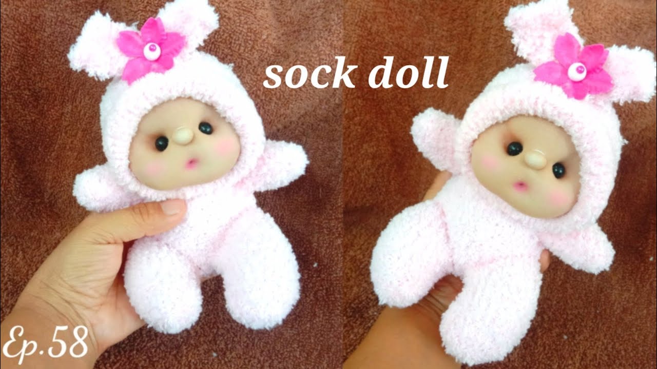 ตุ๊กตาถุงเท้าEp.58 How to make a baby doll from socks