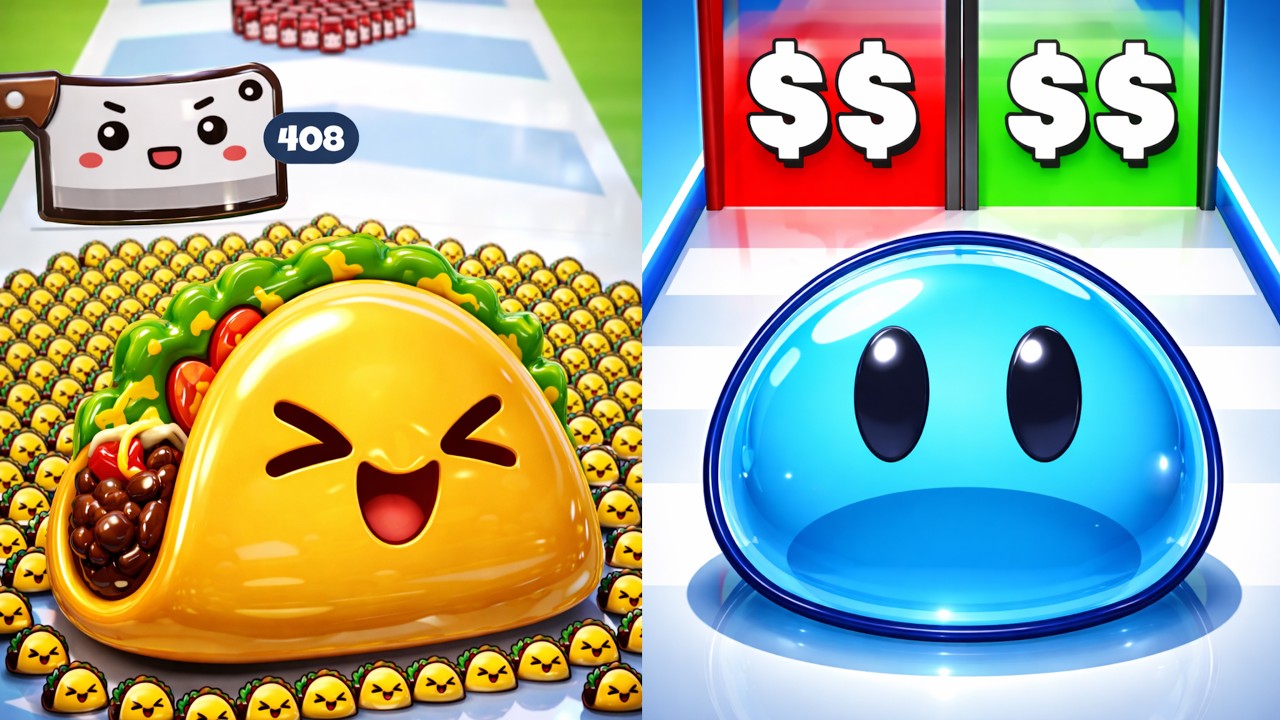 Food Run vs Slime Run Race – Relaxing Satisfying SpeedRun Gameplay