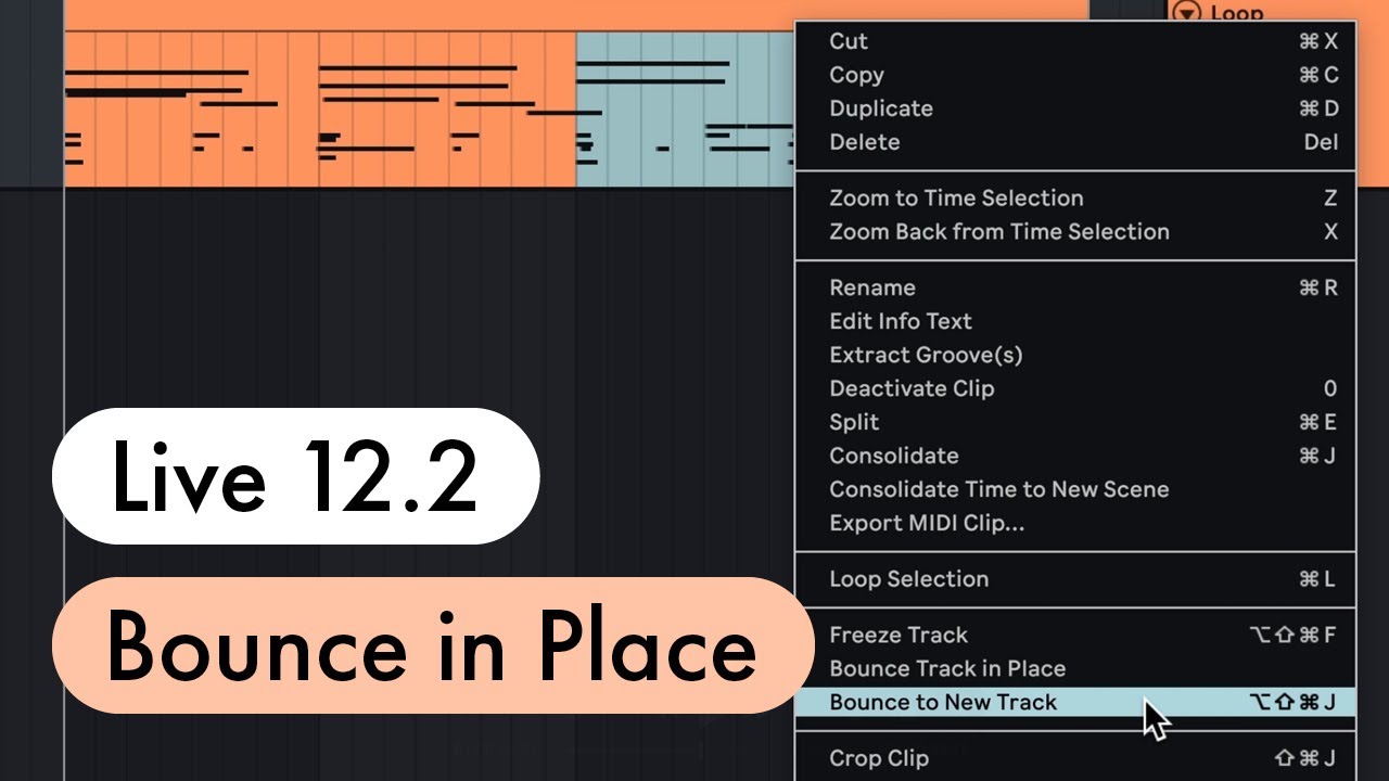 New in Live 12.2 &ndash; Bounce to New Track