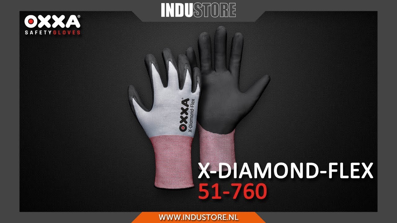 Industore: OXXA X-Diamond-Flex 51-760 Snijbestendige Handschoenen - Nitril gecoate werkhandschoen.