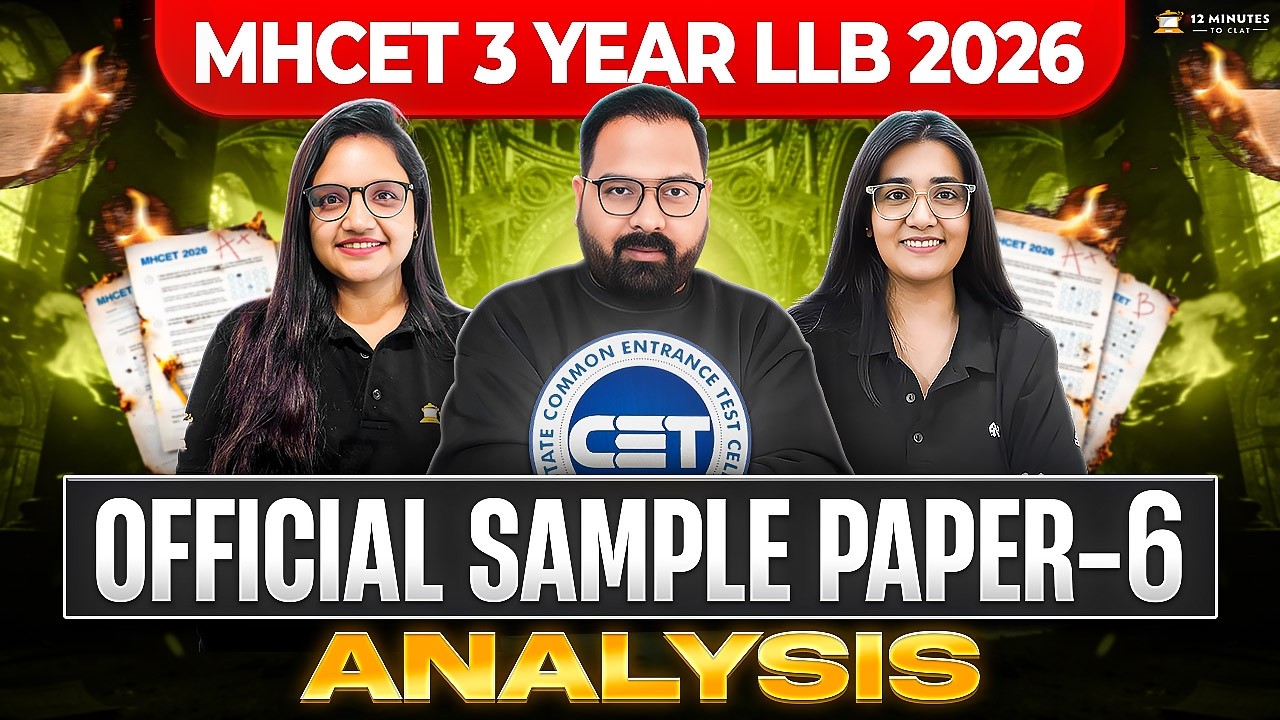 MHCET 3-Year LLB 2026 🛑 Official Sample Paper 6 Complete Solution & Analysis