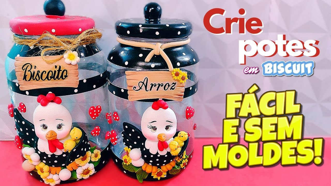 REAPROVEITE VIDROS CRIANDO INCRIVEIS POTES EM BISCUIT COM ESSE APLIQUE!
