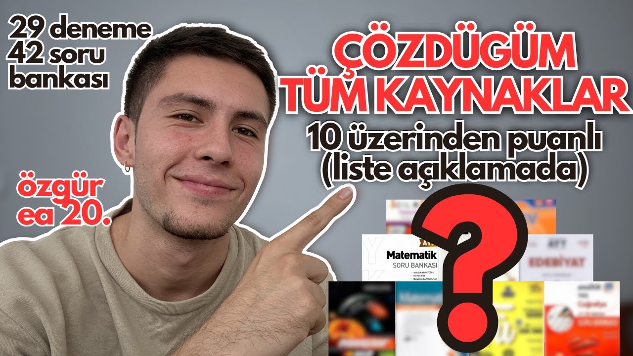 YKS'de 20. Olurken Çözdüğüm TÜM SORU BANKASI ve DENEMELER! Liste Açıklamada!