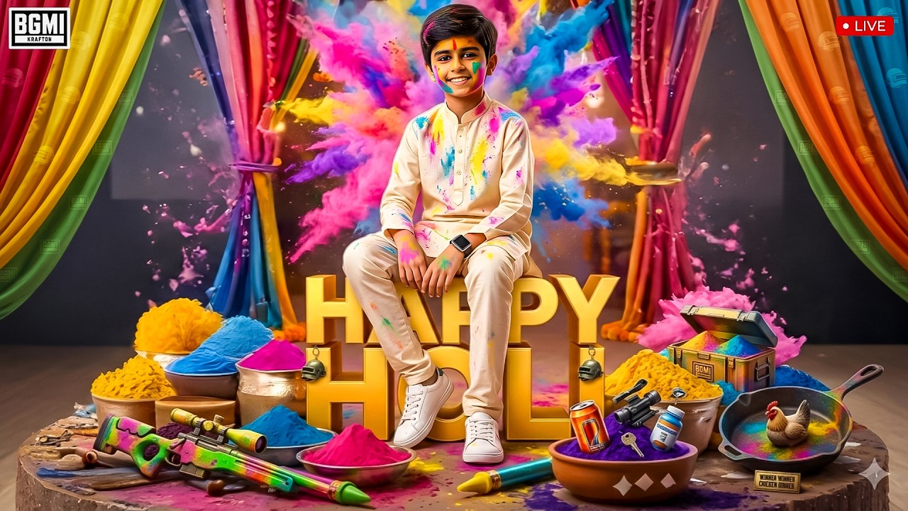 BGMI LIVE 🌈 Holi Special – Rangon Mein Clutches 🫟