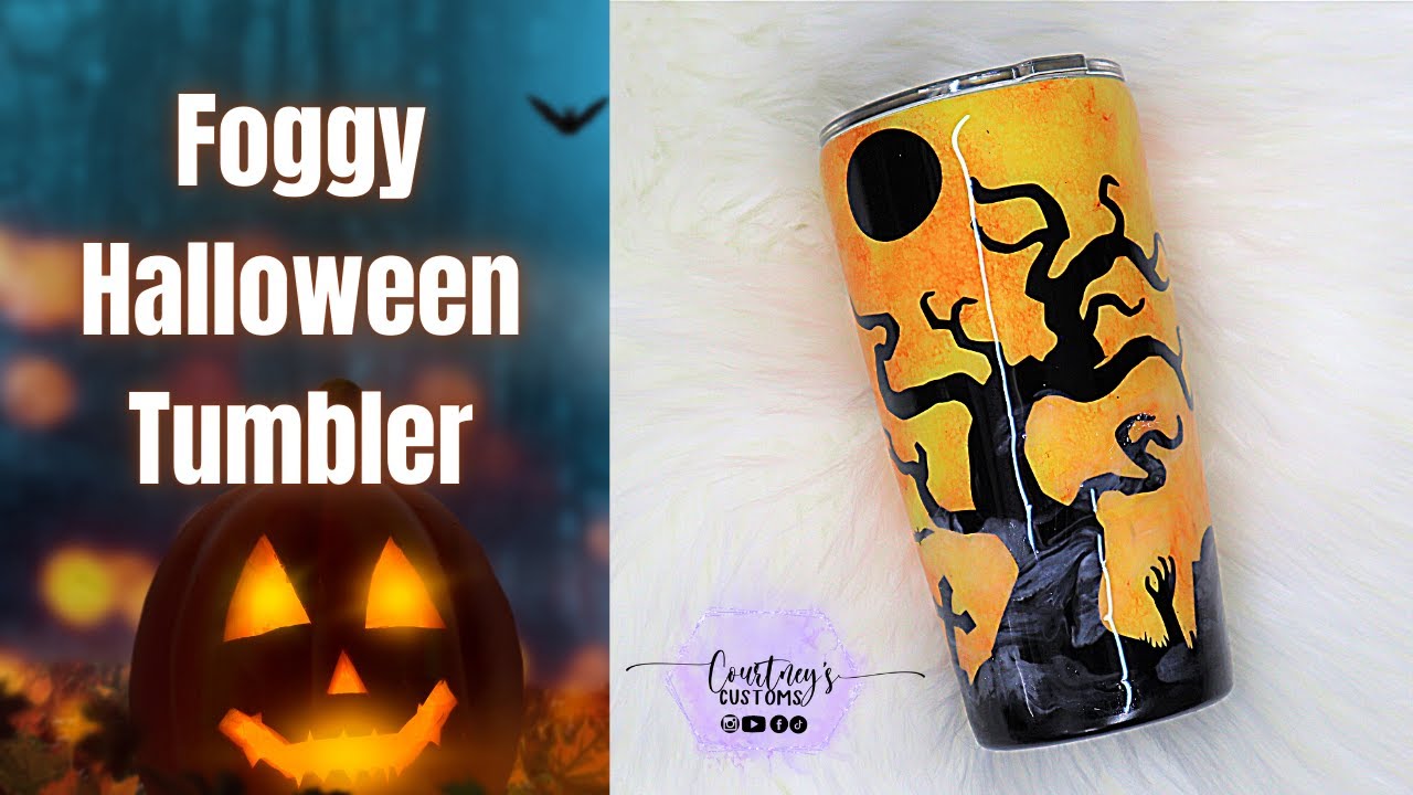 Spooky Graveyard Halloween Tumbler | Fog Effect Halloween Tumbler | Alcohol Ink Tumbler Tutorial